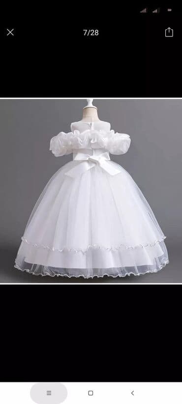 детские товары игрушки: Детское платье, цвет - Белый — 5
