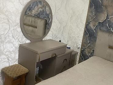 сейф кара балта: Спальный гарнитур, Б/у, Двуспальная кровать, Шкаф, Трюмо, МДФ, цвет - Серый — 3