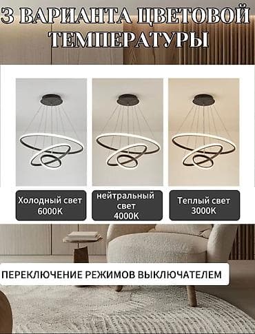 потолочные лампы: Подвесной светильник LED в современном дизайне - Конструкция: три — 4