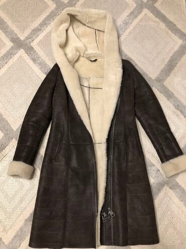 дешево дубленка: Дубленка, Классическая модель, Турция, Длинная модель, С капюшоном, M — 1