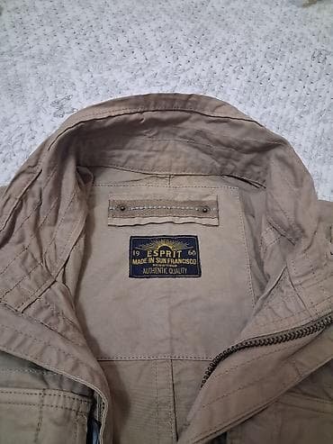 Жынсылар: Мужская лёгкая куртка цвета беж (песочный), стиль милитари/сафари — 10