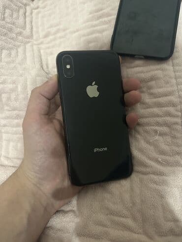IPhone X, Б/у, 256 ГБ, Черный, Защитное стекло, Чехол, 100 %
