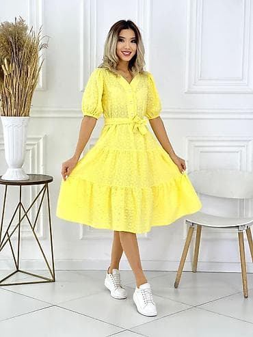 Женская одежда: Шикарная платье на лето 
Ткань хб🧶
Размер?48
Цена🔥550сом — 10