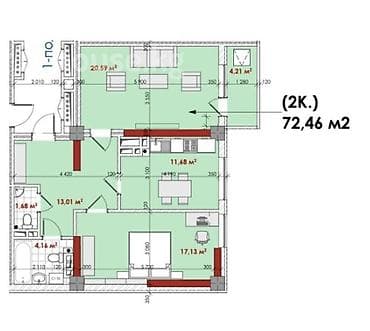 2 комнаты, 73 м², Элитка, 6 этаж, Готовая ПСО (под самоотделку) at lalafo.kg 2 комнаты, 73 м², Элитка, 6 этаж, Готовая ПСО (под самоотделку)