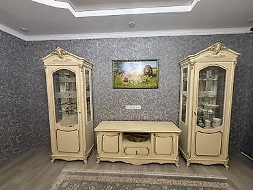 компютерный кресло: Гарнитур для зала, Б/у, Кресло, Диван, Тумба под ТВ, Дерево, Самовывоз, цвет - Бежевый — 1