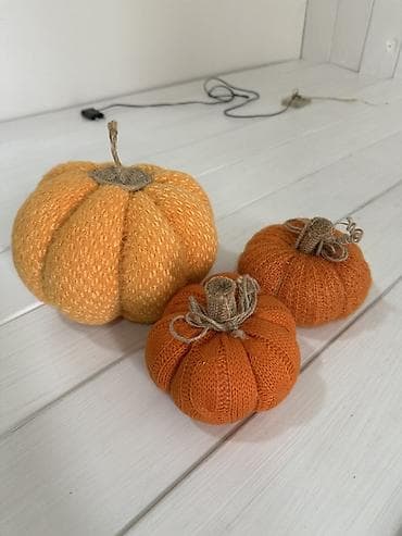Сандыктар: Декоративные тыквы из трикотажа/ткани Большая 350, средняя 250 — 4