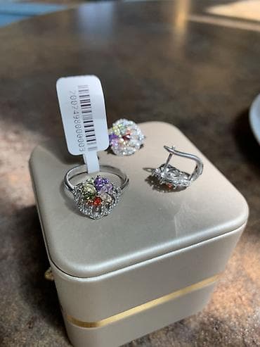 букеты: Комплект ювелирных украшений: кольцо и серьги из Серебра с — 2