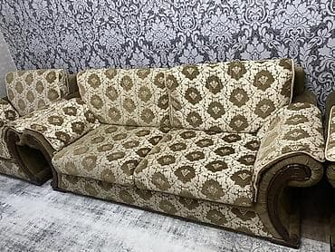 мягкий уголок бу: Комплект мягкой мебели, Б/у, Самовывоз, цвет - Бежевый — 2