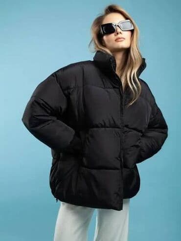 рюкзак pixel: Женский пуховик oversize, черный Брюки клёш из экокожи размер размер — 1