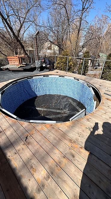 басень: Круглый каркасный бассейн для встраивания в террасу. - Тип: разборный — 1