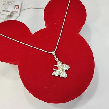 peri: Серебро 925 пробы Цепочка с подвеской Бабочка Длина 50 и 55 см — 2