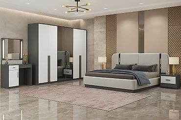 Эмерек гарнитурлары: Уктоочу бөлмө гарнитуру, Жаңы, Эки кишилик керебет, Трюмо, Тумба, Башка өлкө, Бөлүп төлөө менен, МДФ, Акысыз жеткирүү, түсү - Ак — 3