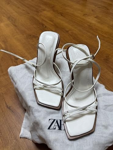 барсетка петек: Босоножки, 36, Zara, Новый, цвет - Белый, Самовывоз, Платная доставка — 3
