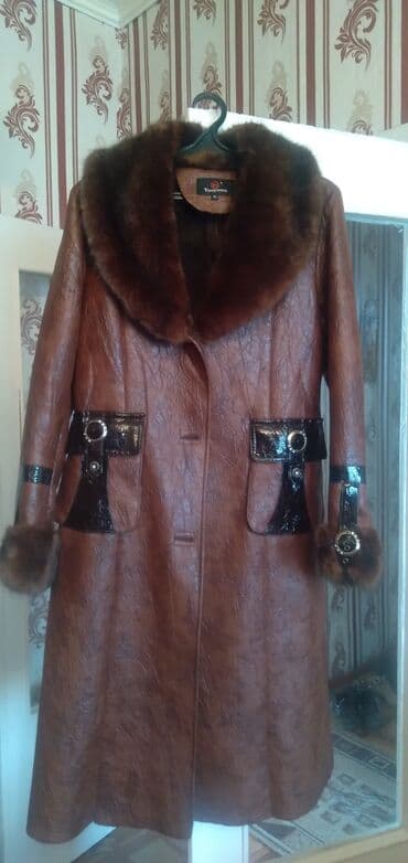 куртка женская бишкек: Продается женская дубленка коричневого цвета( Китай),размер-50-52,б/ — 1