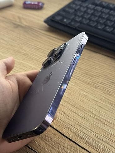 каинда телефон: IPhone 14 Pro, Б/у, 128 ГБ, Deep Purple, Чехол, Коробка, 81 % — 3