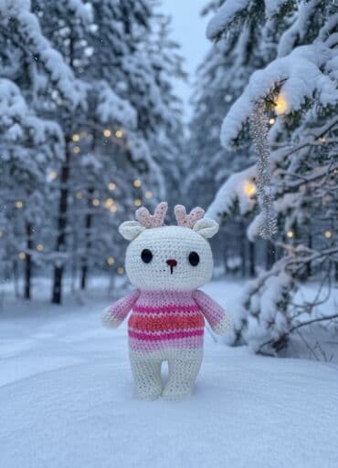 Вязаная игрушка «Оленёнок» амигуруми. Описание: - Милый оленёнок с — 1