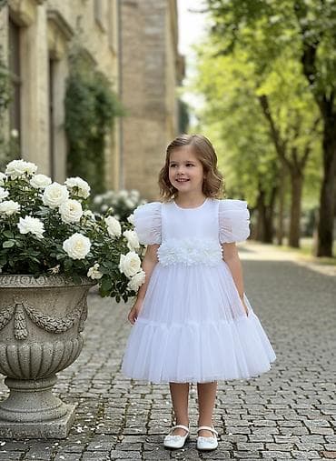 Детское платье, цвет - Белый, Новый