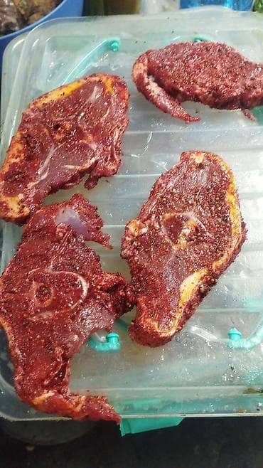 шашлык фарш: Шашлык и мясо для гриля/мангала - Маринованные стейки на кости — 1