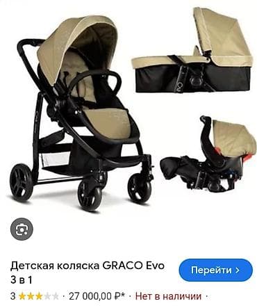 коляски graco: Коляска американская Graco 3в 1 люлька 0+ с зимним чехлом прогулка 6+ — 1