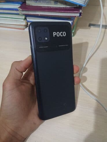 без проводной навушник: Poco C40, Б/у, 64 ГБ, цвет - Черный, 2 SIM — 2