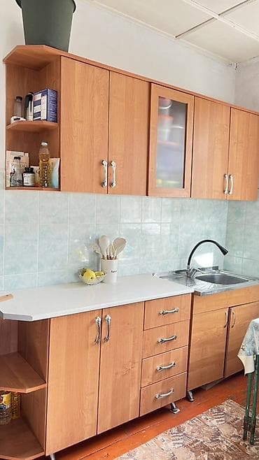 столешница с мойкой: Кухонный гарнитур, Б/у, цвет - Коричневый, Дерево, Платная доставка, Самовывоз — 2
