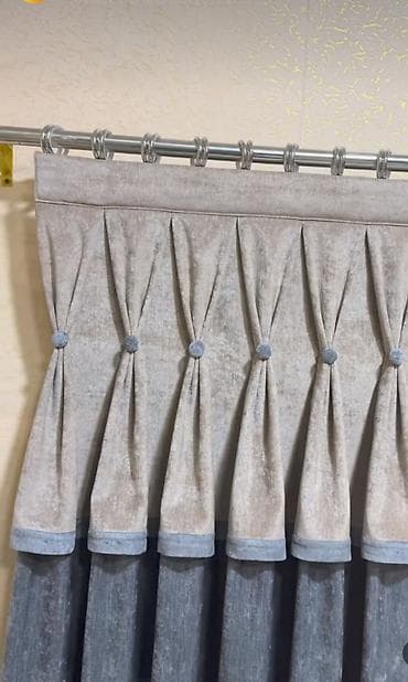 Портьера из плотного велюра с декоративной отделкой - Материал