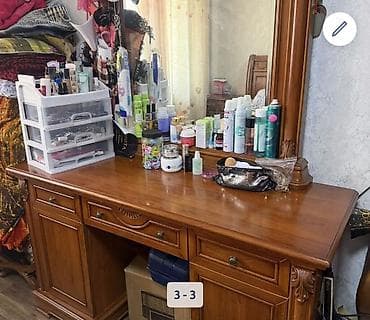 спальный бир кишилик: Спальный гарнитур, Двуспальная кровать, Дерево, цвет - Коричневый — 2