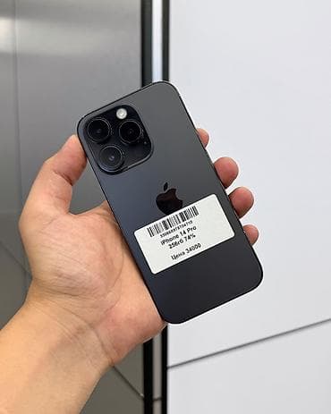 IPhone 14 Pro, Б/у, 256 ГБ, Jet Black, Защитное стекло, Чехол, В рассрочку, 74 %