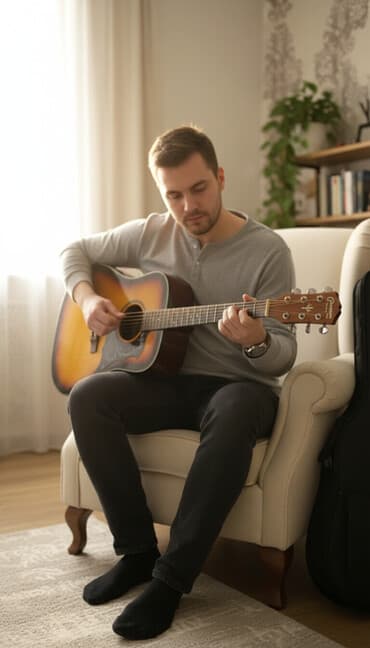 Акустическая гитара dreadnought с анкерным грифом. - Корпус: форма