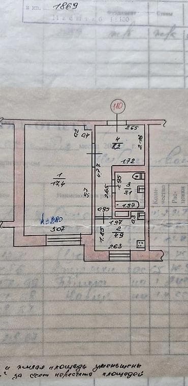 кольбаева: 1 комната, 33 м², 1 этаж, Старый ремонт — 5