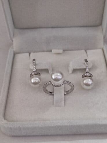 свадебные платья от производителя: Серебряный Набор Жемчуг Серебро 925 пробы Дизайн Италия Размеры — 6