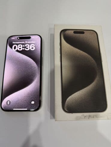 intel core: IPhone 15 Pro, Колдонулган, 256 ГБ, Natural Titanium, Коргоочу айнек, Каптама, Куту — 3