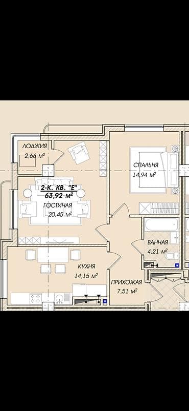 Новостройки от застройщика: Построен, Элитка, 2 комнаты, 63 м² — 10