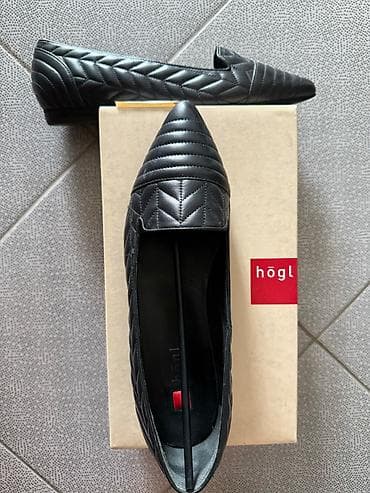 мокасы: Туфли, 39, Hogl, Колдонулган, түсү - Кара, Өзү алып кетүү — 1