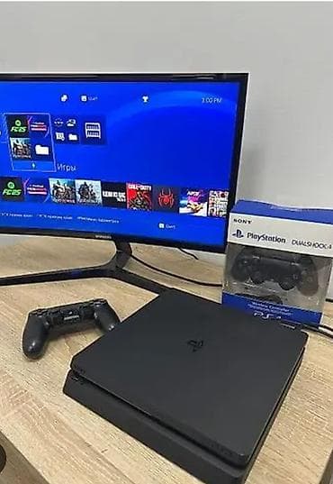 Техника жана электроника: PlayStation 4 Slim + комплект аксессуаров и игр - Игровая консоль — 1
