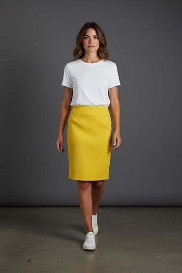 кожаные шорты: Юбка, Модель юбки: Карандаш, Миди, Натуральная кожа, Высокая талия — 6