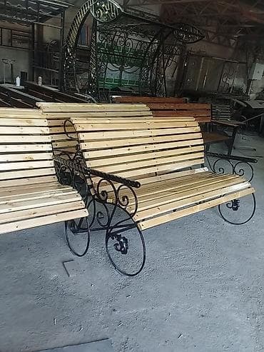 качелии: Скамейка Металл, Со спинкой, С крышей — 5