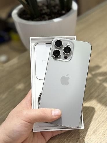 IPhone 15 Pro Max, Б/у, 256 ГБ, Natural Titanium, Коробка, 87 %