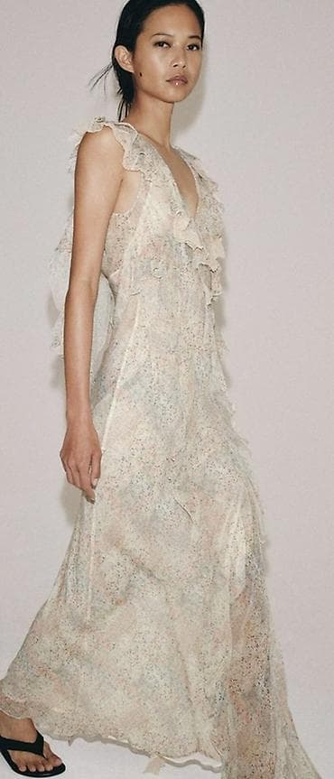 изабель марант: Платье Zara (последняя коллекция)макси с воланами и цветочным принтом — 1