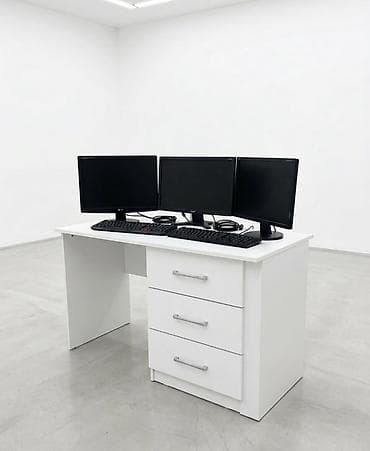 Кеңсе эмереги комплекти, Колдонулган, ДСП, түсү - Ак — 1