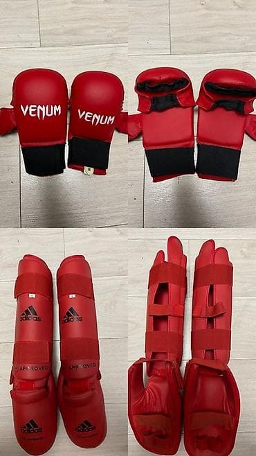 Перчатки: Комплект экипировки для карате Размер перчаток М Размер синих фут S — 2