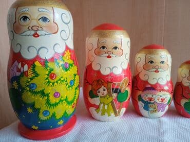 флаг кыргызстана 1898: Матрёшка новогодняя дед Мороз ( семиместка, 7 шт в одной) высота 21 см — 5