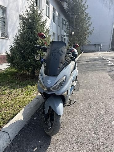 e30 е30: Скутер/макси-скутер спортивного стиля, серый цвет с черным ветровым — 6