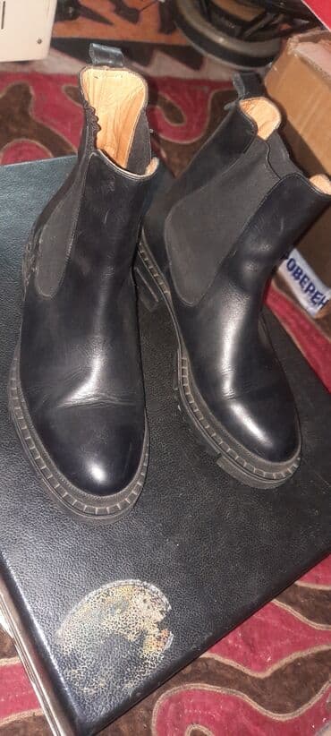 на прокат военная форма: Черные натуральные кожаные ботинки челси с эластичными вставками по — 1