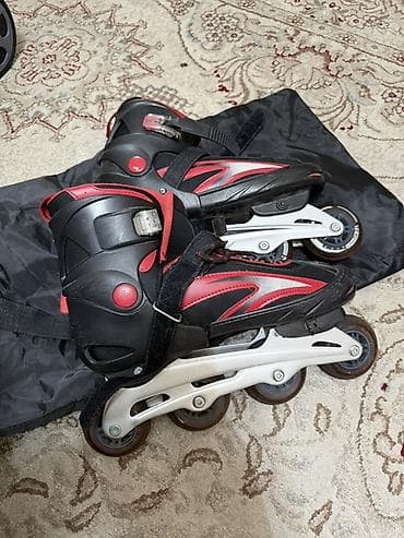 сколько стоит ролики: Роликовые коньки-инлайн, черно‑красные - Конструкция: жесткий задник — 2