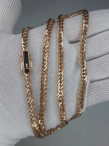 продаю золотую цепочку: Элегантная золотая цепочка с плетением "Бисмарк", выполненная из — 1