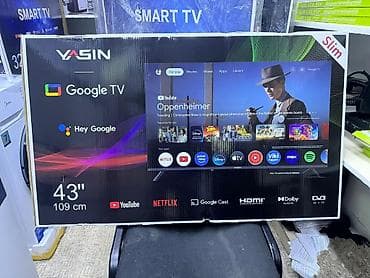 Проекторлор үчүн экрандар: Телевизор YASIN 43" (109 см), Slim, Google TV Основные возможности: - — 4