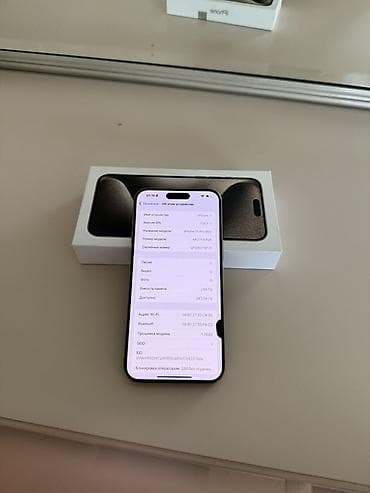 IPhone 15 Pro Max, Б/у, 256 ГБ, Natural Titanium, Коробка, 87 %