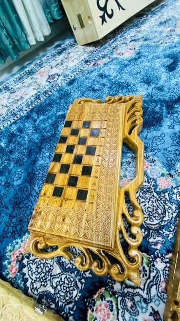 фигуры для шахмат: Набор настольных игр в резных складных чемоданах. Состав и — 7