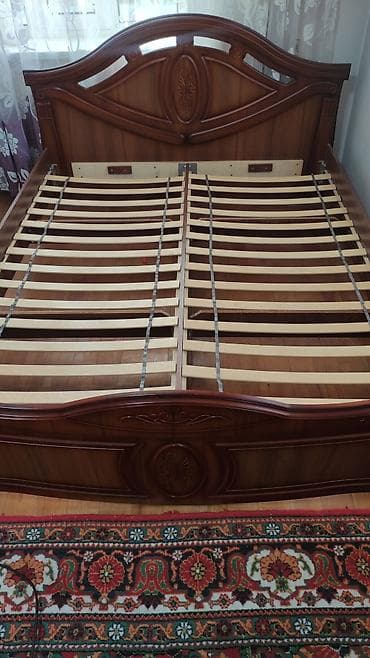 топчаны деревянные: Спальный гарнитур, Б/у, Двуспальная кровать, ДСП, Самовывоз, цвет - Коричневый — 1